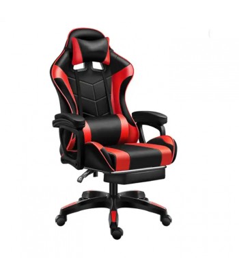 Shopmore Καρέκλα Gaming  με  υποπόδιο και Φωτισμό RGB MN180° Μαύρη -Κόκκινο GA-333  