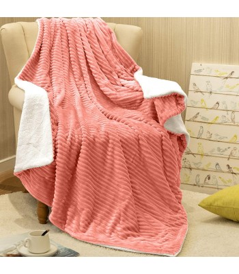 Κουβέρτα Προβατάκι δύο όψεων, Υπέρδιπλη 220Χ240, Ρόζ, Blanket-012