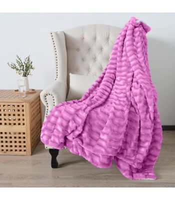 Κουβέρτα Προβατάκι δύο όψεων, Διπλή 200Χ240, Μωβ, Blanket-018